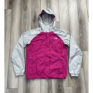 The North Face Resolve Womens Jacket Sz M Waterproof Shell Hooded Pink/Cream